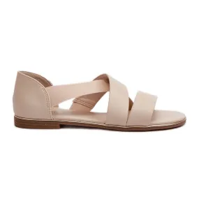 Beige leren sandalen uit Puglia met rand