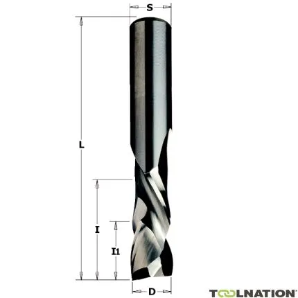 CMT 190.080.11 HWM schroefvormige slitfrees 8 mm Z2+2 schacht 8 mm met spiraal afwisselend positief / negatief