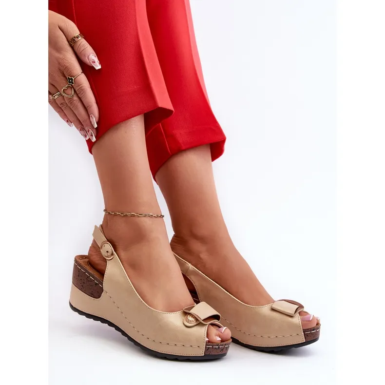 Comfortschoenen dames met lichte sleehak, beige Efravia