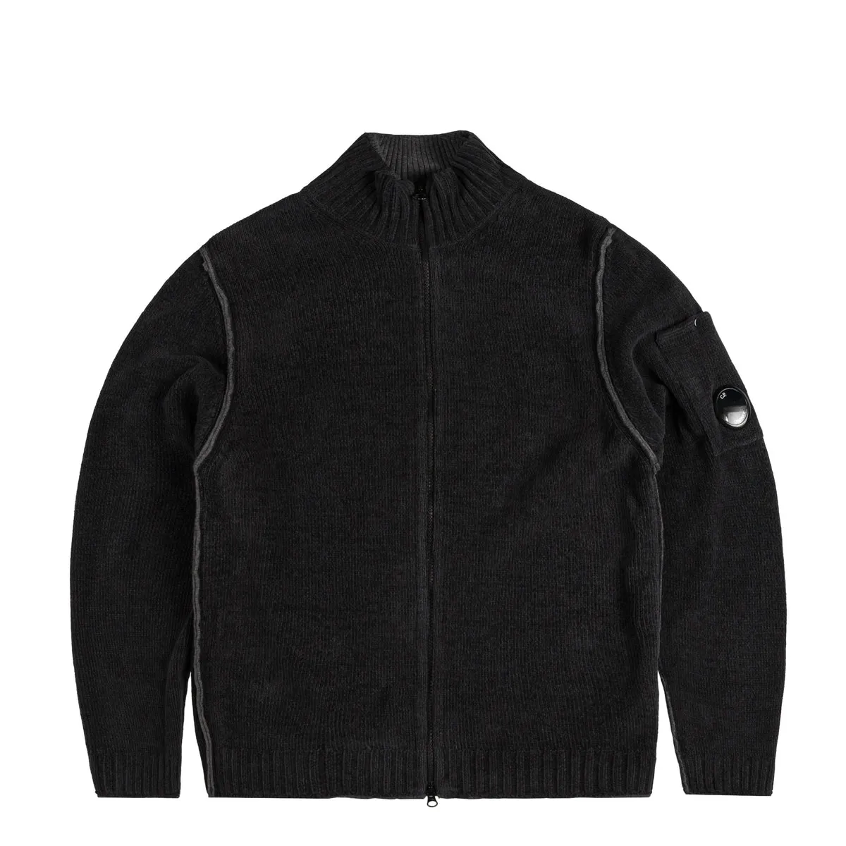 C.P. Company Double Zipped Knit Cardigan Black Sand