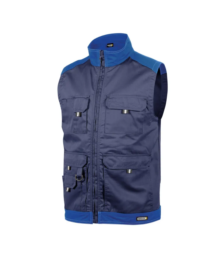 DASSY® Faro Tweekleurige mouwloze werkvest Marineblauw/Korenblauw maat M