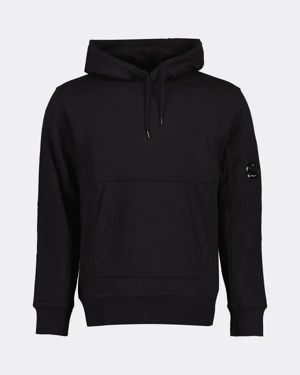 Diagonal Raised Hoodie Zwart