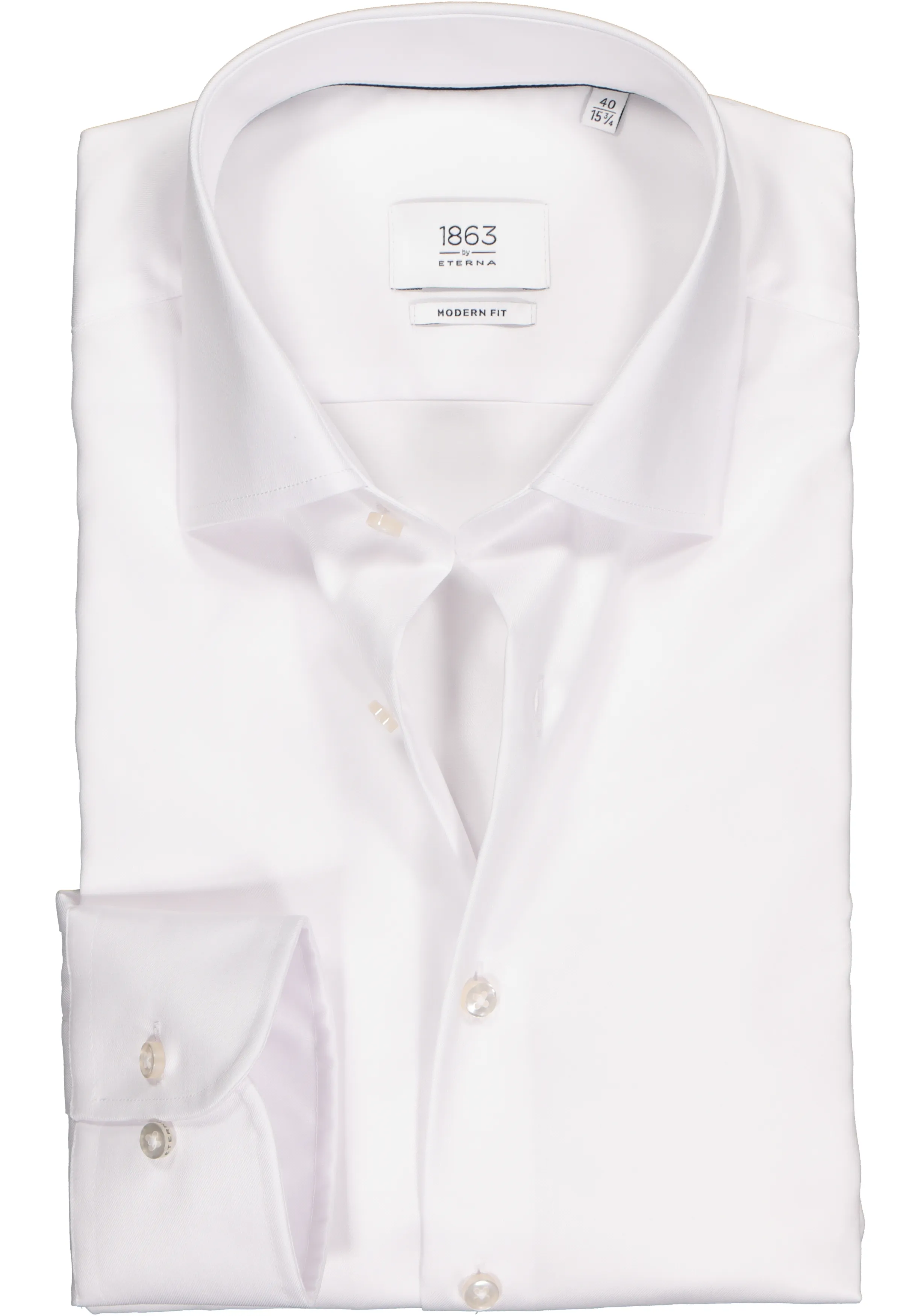 ETERNA 1863 MODERN FIT PREMIUM OVERHEMD, 2PLY TWILL HEREN OVERHEMD, WIT