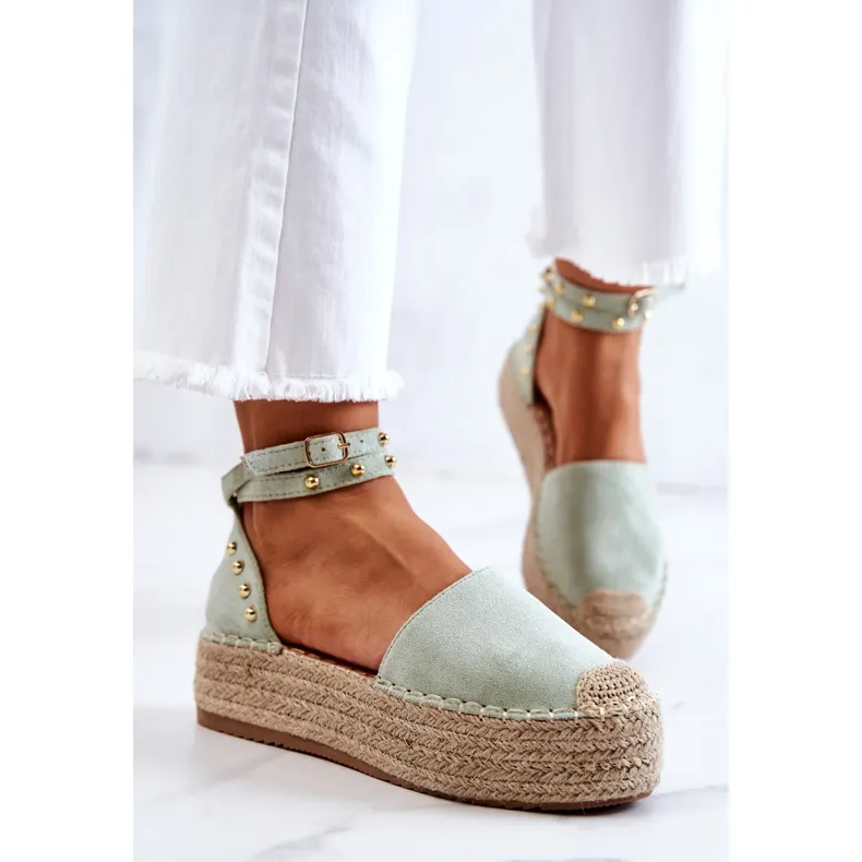 FB2 Groene Lillian Espadrilles Sandalen met Jets groente