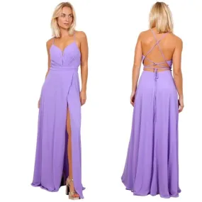 GALAJURK LILA LAGE RUGSPLIT CHIFFON