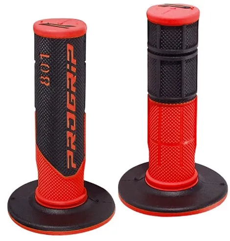 Handvat Set Cross Zwart / Rood (Progrip) Universeel Scooter / Schakelbrommer