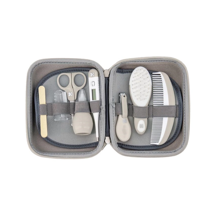 KIKKABOO  BABYVERZORGINGSSET 8 ST. GRIJS/BEIGE
