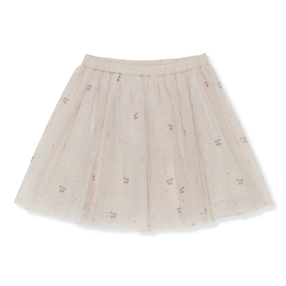 Konges Sloejd / Konges Slojd ballerina skirt cherry blush tule petticoat rok lichtroze roze met kersjes