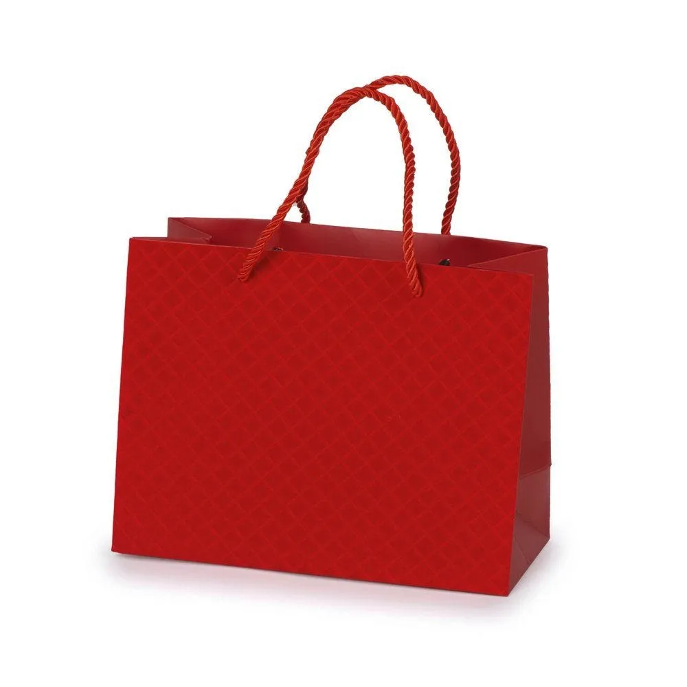 LUXE DRAAGTAS BRIGITTE VELOURS EFFECT 23X10X18CM  PER 10
