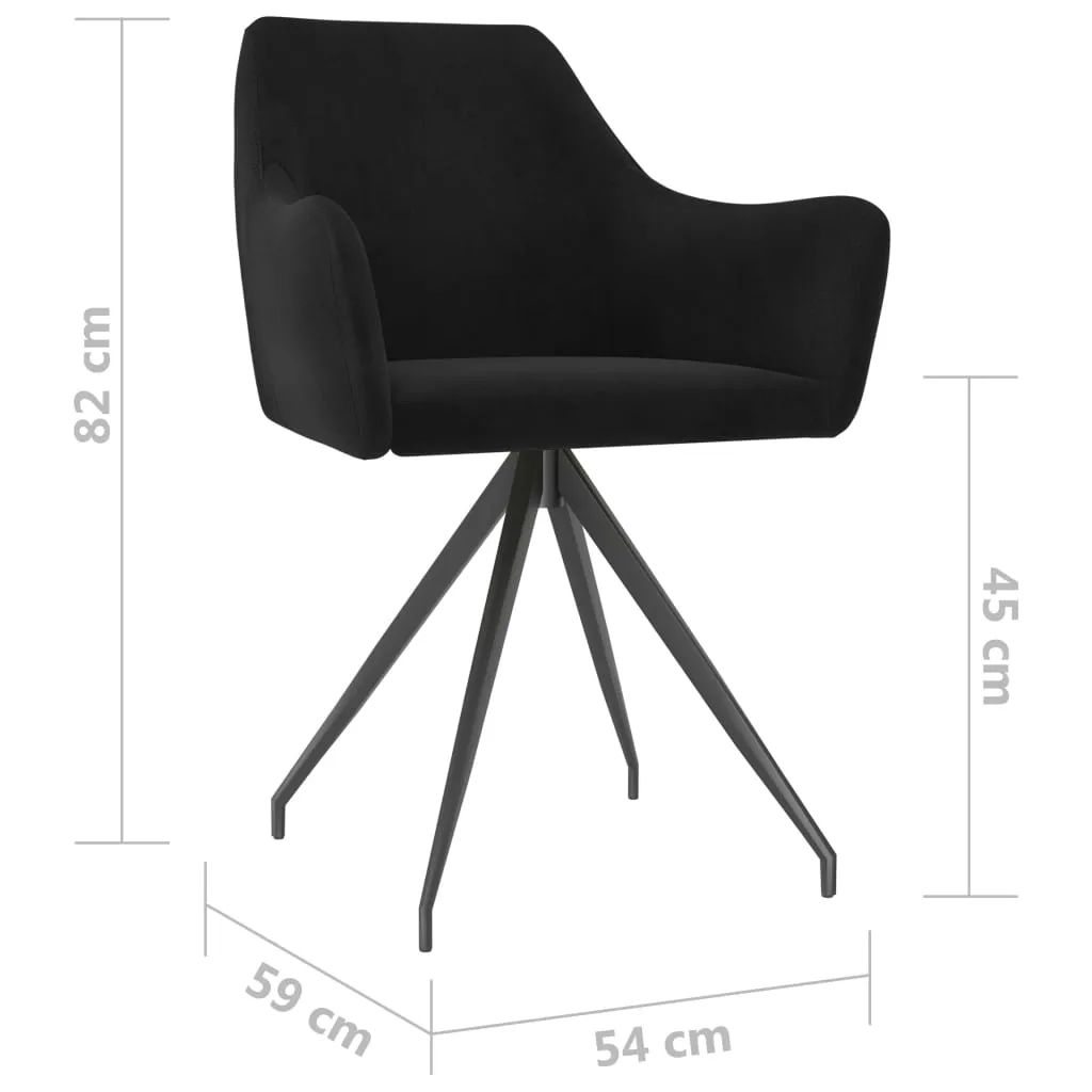 Medina Eetkamerstoelen 2 st fluweel zwart