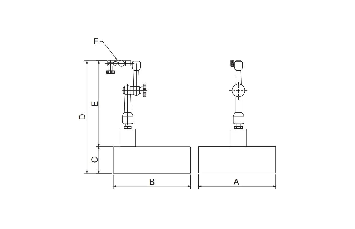 Meetklokstatief granietplaat 150x150 mm voor zwenktaster Vertex