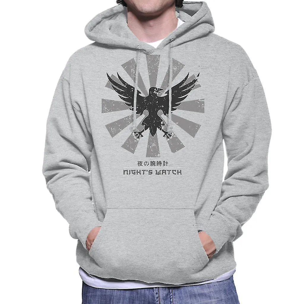 Nachten kijken Crow Retro Japanse spel van tronen mannen Hooded Sweatshirt