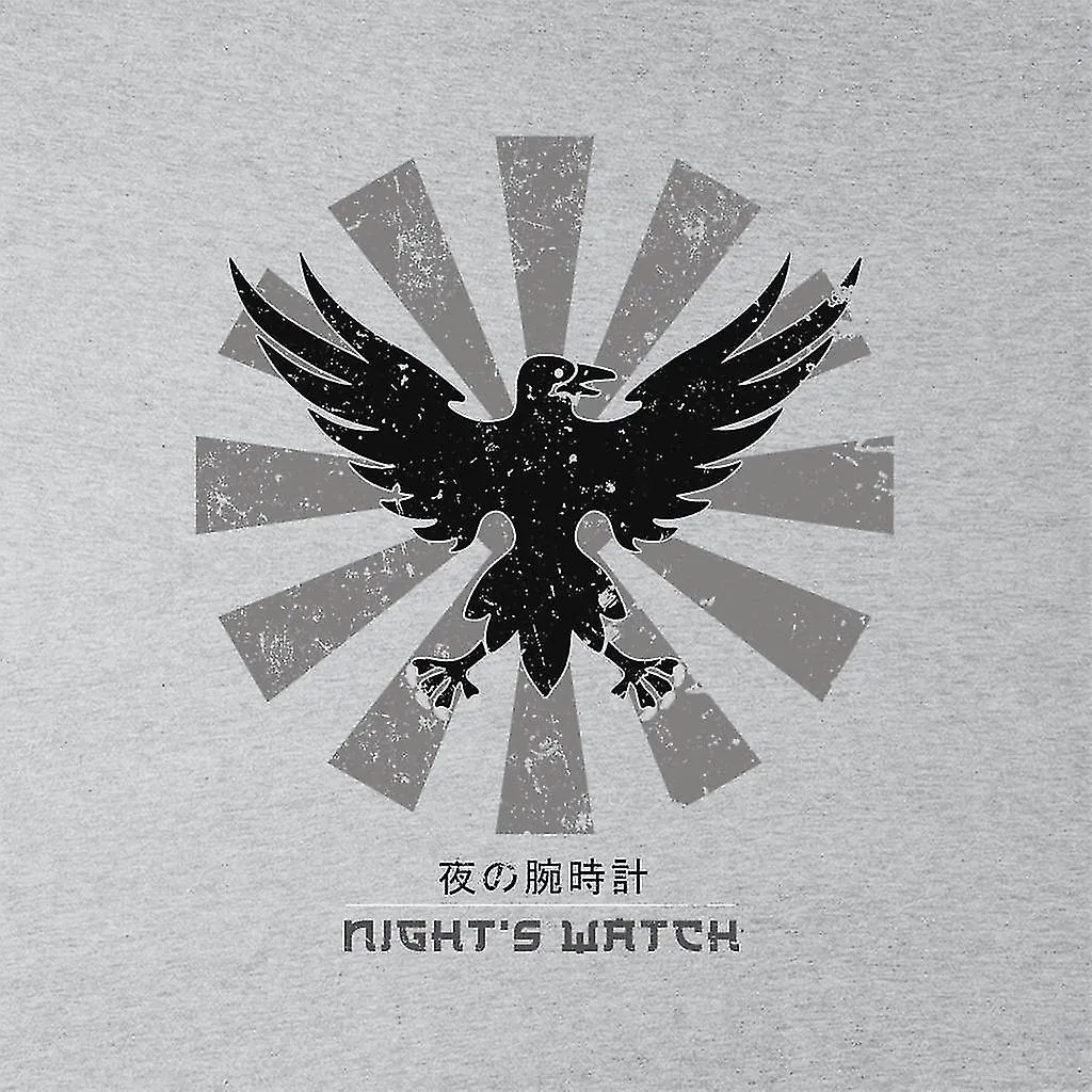 Nachten kijken Crow Retro Japanse spel van tronen mannen Hooded Sweatshirt