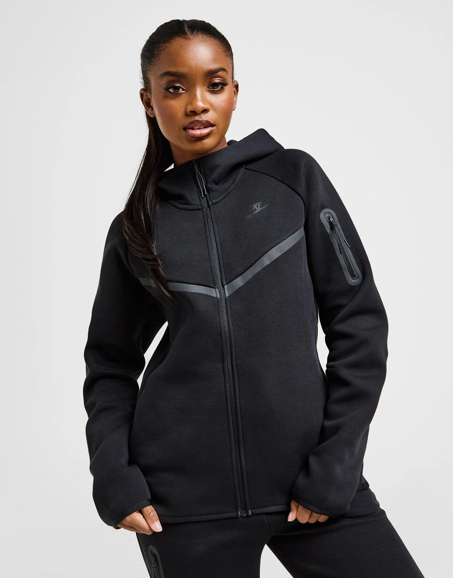 Nike Hoodie met rits voor dames Sportswear Tech Fleece Windrunner