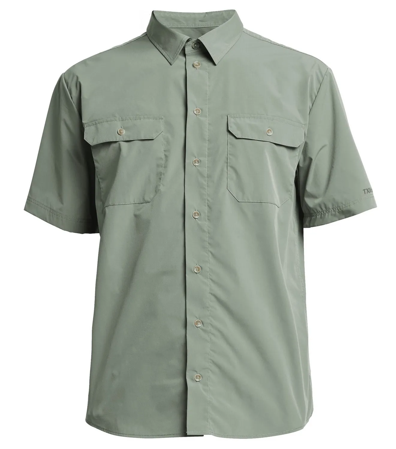 Overhemd Tenson Men TXLite Shirt Short Grey Green