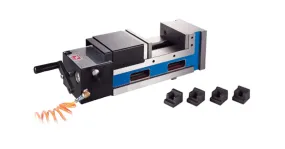 Pneumatische precisie freesklem extra hoge klemkracht bekbreedte 200 mm klemwijdte 200 mm bekhoogte 63 mm Vertex