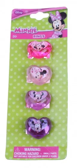 ringen Minnie Mouse 15 mm 4 stuks multicolor