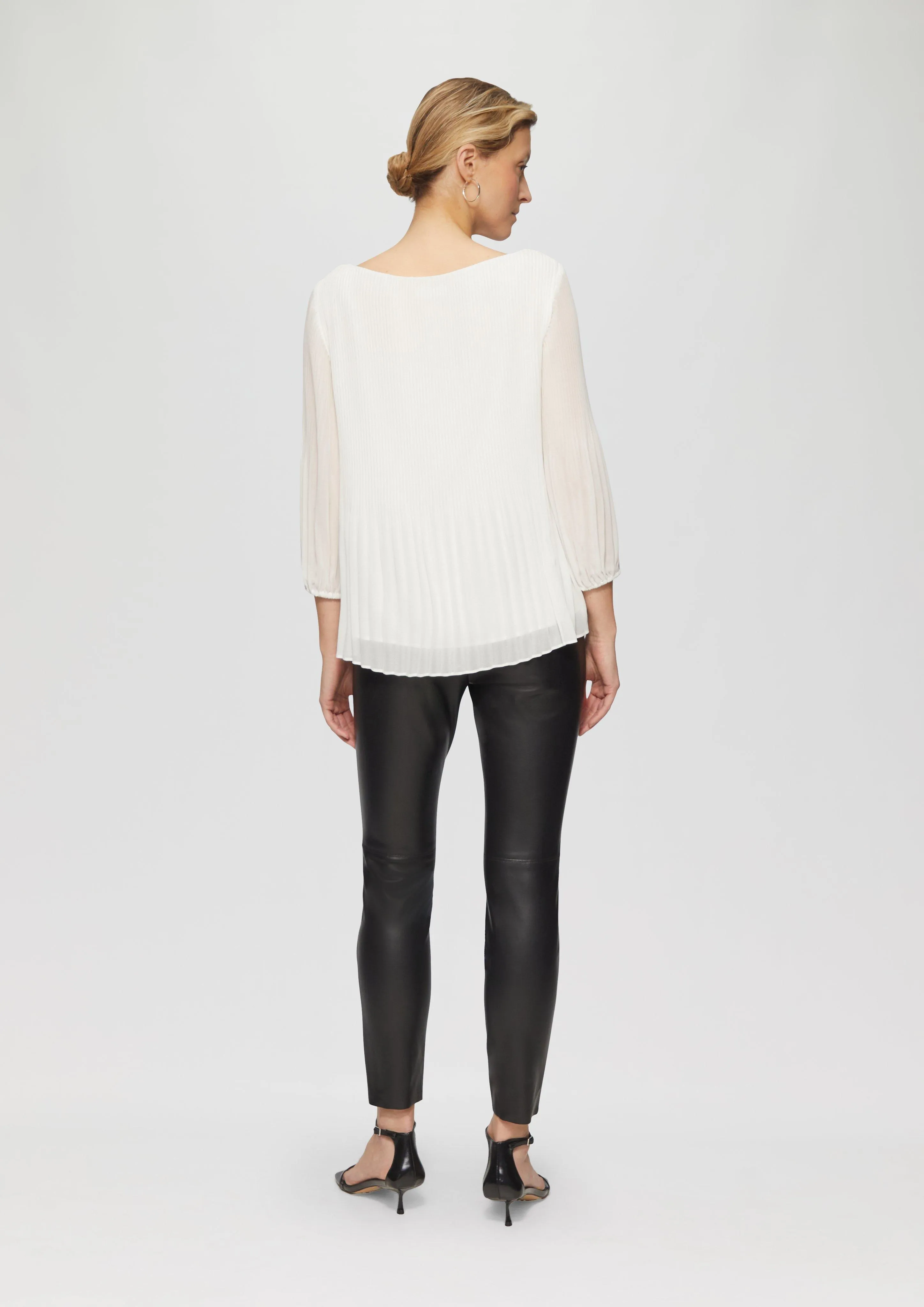 S.OLIVER BLACK LABEL GEPLISSEERDE BLOUSE MET 3/4MOUWEN