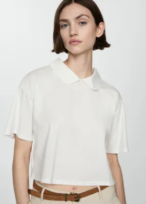 T-shirt met babydoll-kraag