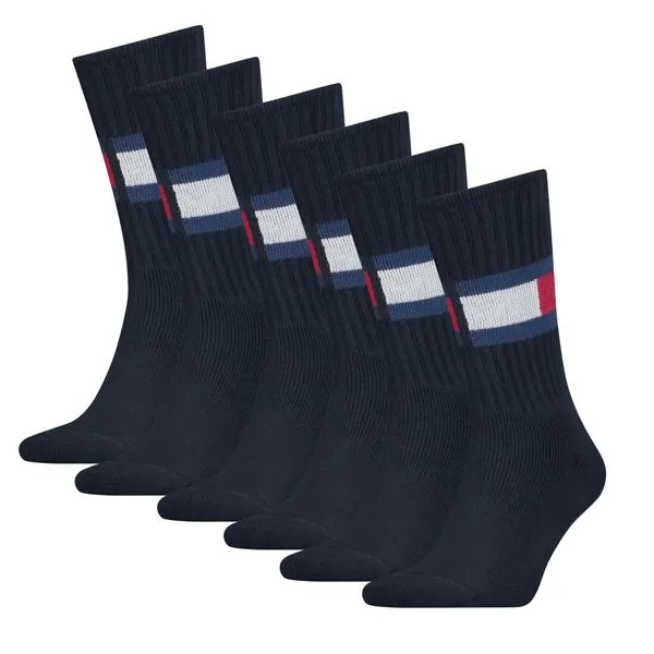 TOMMY HILFIGER SOKKEN FLAG 6PACK DARK NAVY   