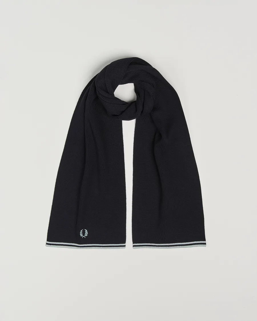 Twin Tipped Merino Wool Scarf Navy