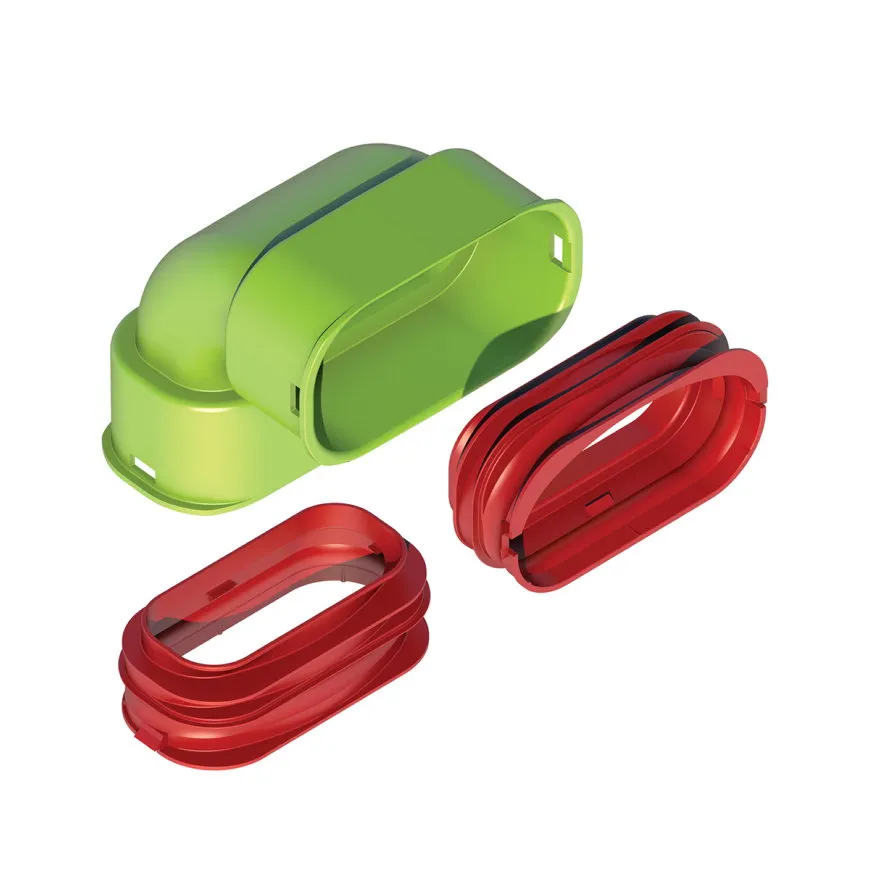 Ubbink Air Excellent bocht 90°, type AE35sc, verticaal, groen, 50 x 100 mm, set