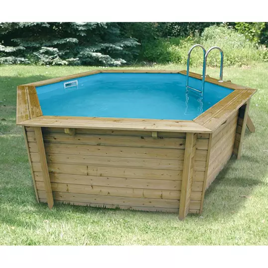 UBBINK HOUTEN ZWEMBAD AZURA COMPLEET  410X120 CM