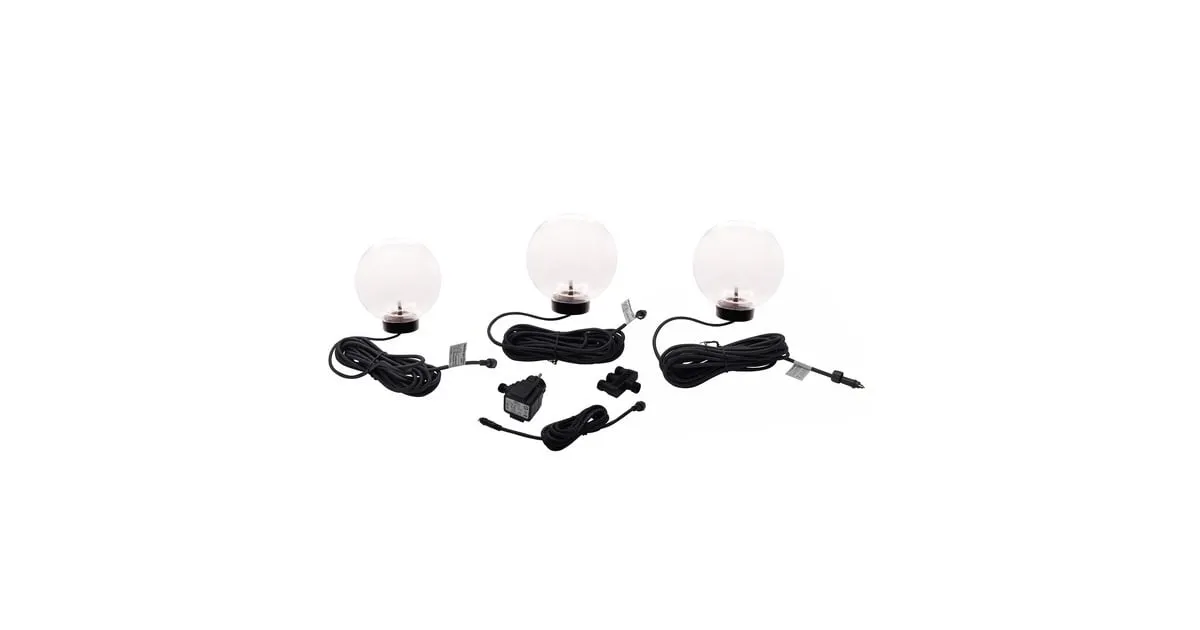 Ubbink Multibright Float drijvende lichtbol LED ledlamp (Transparant, 3 Stuks)