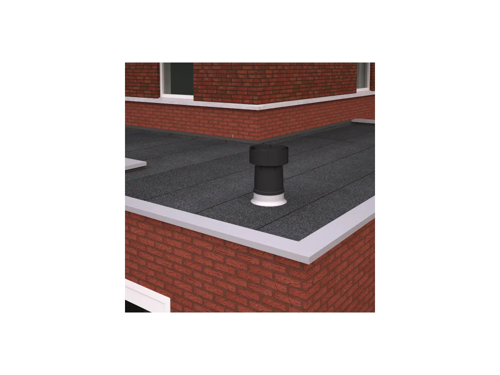UBBINK VENTUS Ø180/200 DAKDOORVOER VOOR PLAT DAK  ZWART  0169881