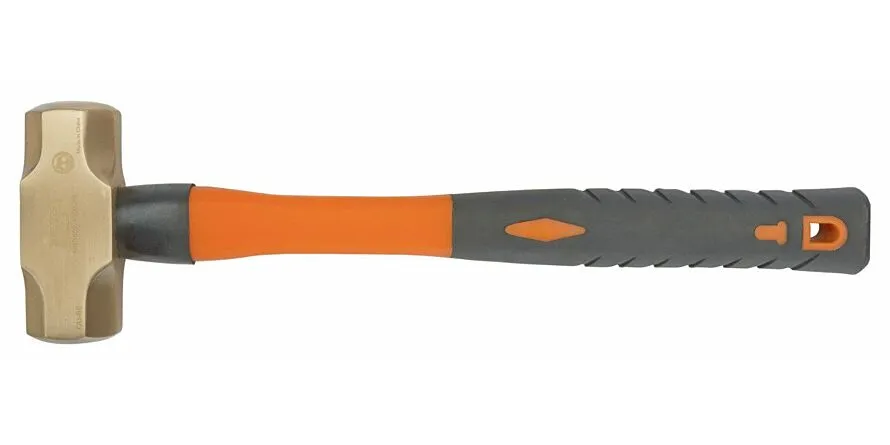 Voorhamer met koperen beryllium kop en glasvezel handvat, vonkvrij, 8 kg.