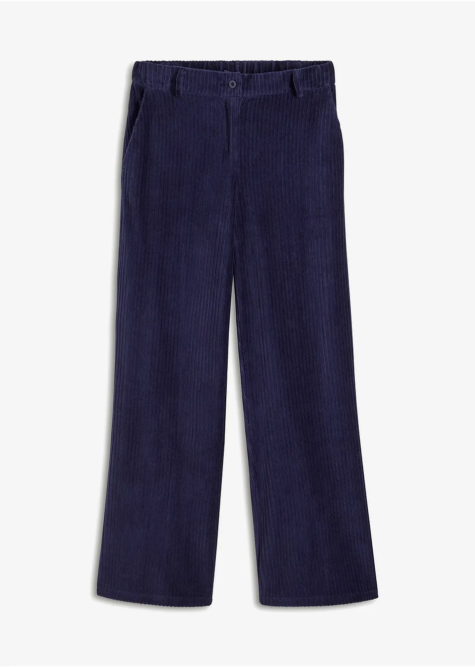 Wijde broek van geribd fluweel   