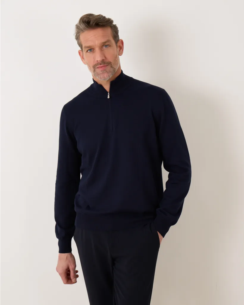 Zip pullover navy